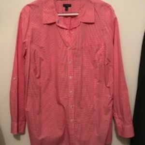 Talbots Mini Gingham Cotton Blouse - Plus Petite